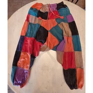 Henna Shoppe Multi-Color Patchwork Harem Pants 100% Cotton Pockets Hippie Boho
